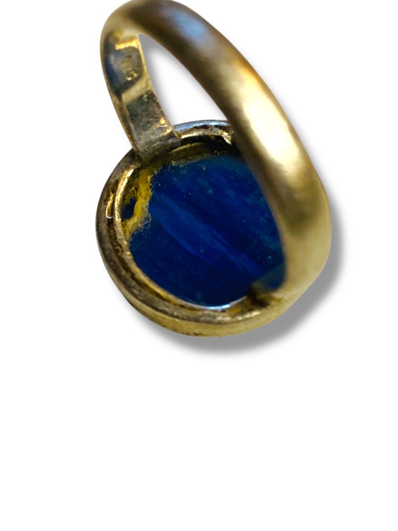 Vintage Size 8.5 Sterling Silver Ring 16mm Tanzanite Blue