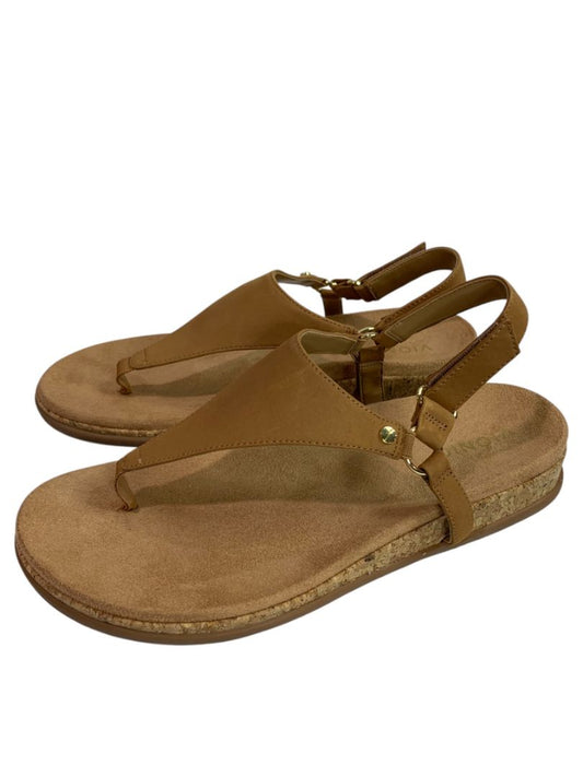 Size 10 Vionic Kirra II Womens Thong Sandals Camel Brown Nubuck