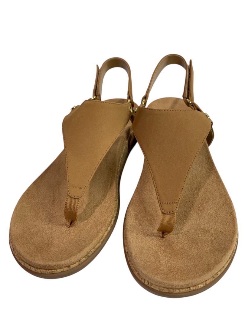 Size 10 Vionic Kirra II Womens Thong Sandals Camel Brown Nubuck