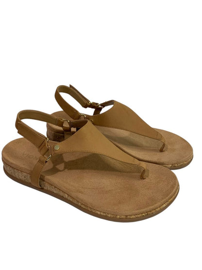 Size 10 Vionic Kirra II Womens Thong Sandals Camel Brown Nubuck