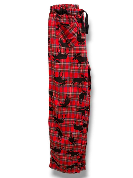 Size Small Little Blue House Womens Red Plaid Moose PJ Pajama Pants Flannel