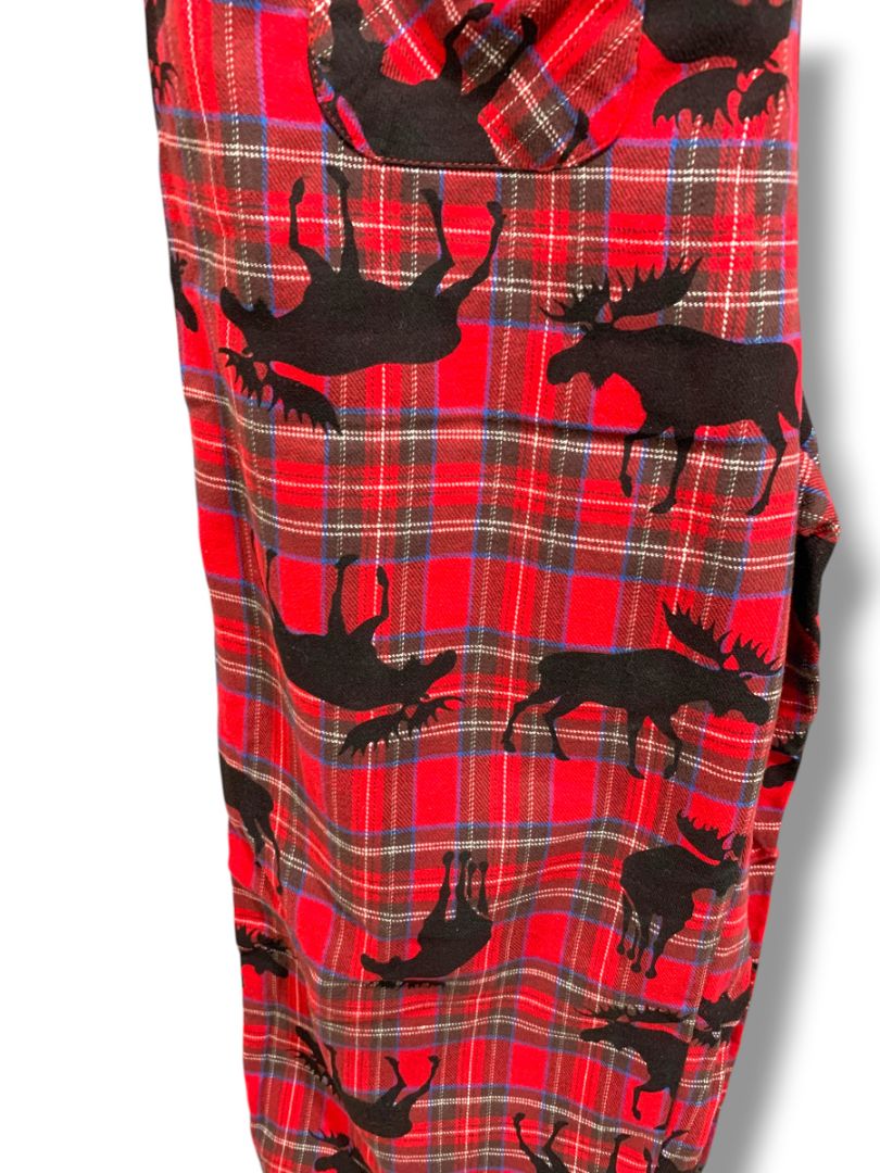 Size Small Little Blue House Womens Red Plaid Moose PJ Pajama Pants Flannel