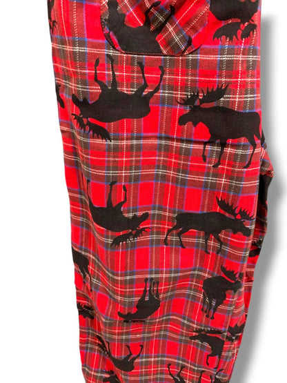 Size Small Little Blue House Womens Red Plaid Moose PJ Pajama Pants Flannel