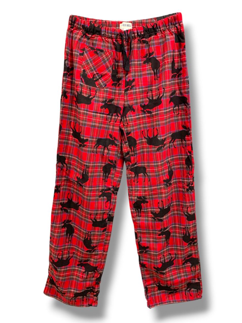 Size Small Little Blue House Womens Red Plaid Moose PJ Pajama Pants Flannel