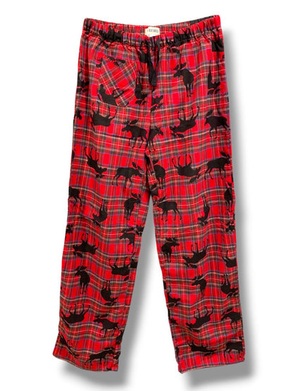 Size Small Little Blue House Womens Red Plaid Moose PJ Pajama Pants Flannel
