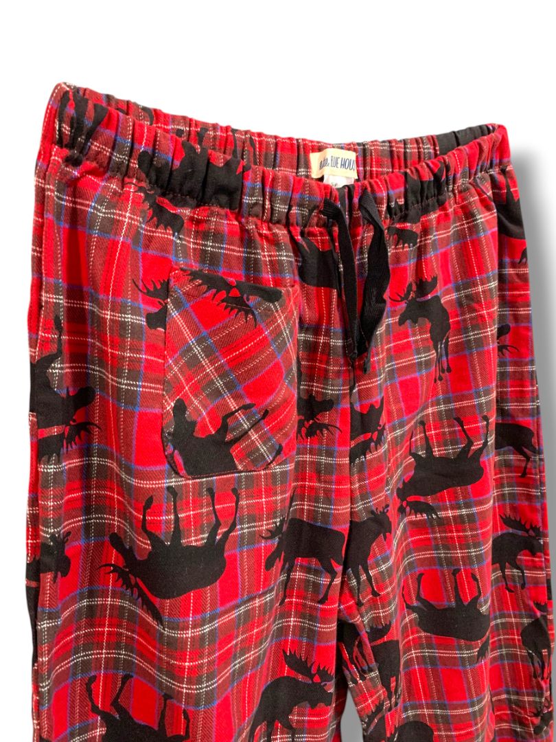Size Small Little Blue House Womens Red Plaid Moose PJ Pajama Pants Flannel