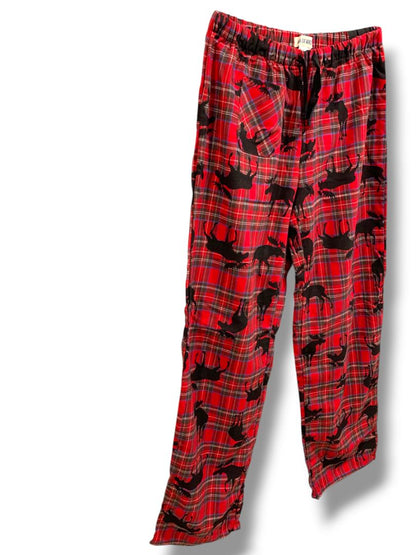 Size Small Little Blue House Womens Red Plaid Moose PJ Pajama Pants Flannel