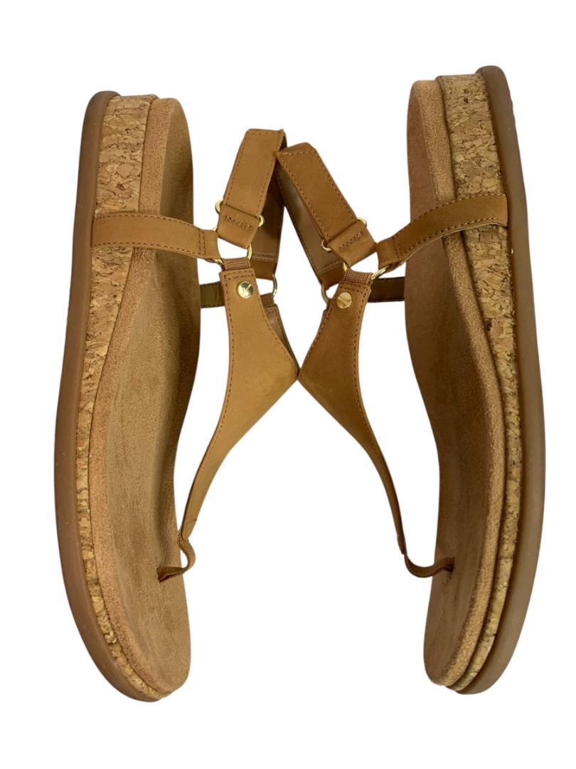 Size 10 Vionic Kirra II Womens Thong Sandals Camel Brown Nubuck
