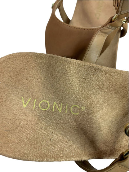 Size 10 Vionic Kirra II Womens Thong Sandals Camel Brown Nubuck