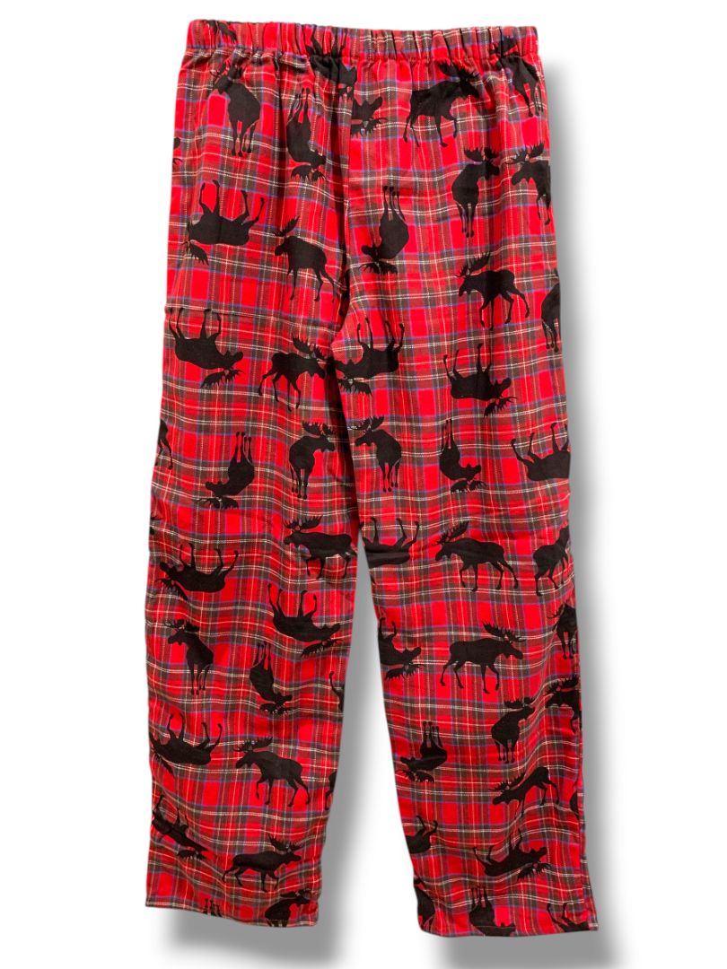 Size Small Little Blue House Womens Red Plaid Moose PJ Pajama Pants Flannel