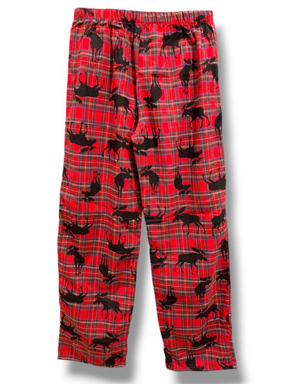 Size Small Little Blue House Womens Red Plaid Moose PJ Pajama Pants Flannel