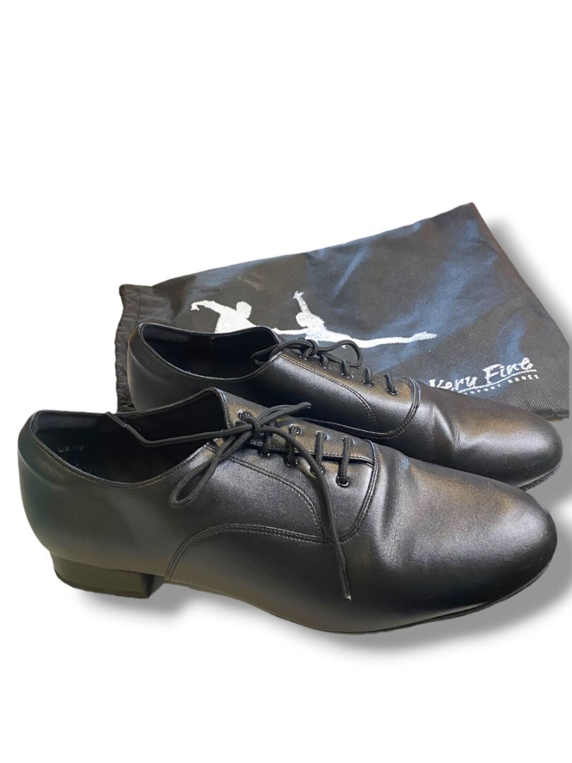 Size 11.5 Very Fine C Series Mens Black Leather Dance Shoes Salsa Tango Waltz Latin