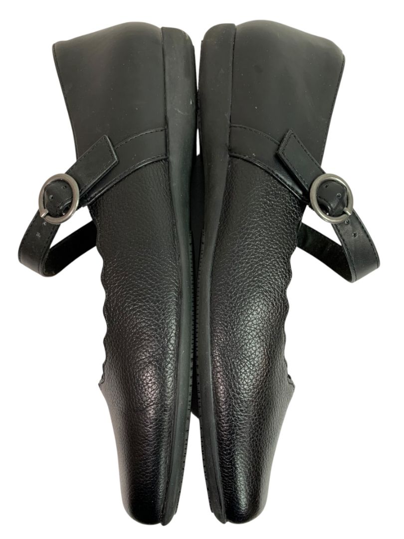 Size 10WW Trotters Extra Wide Womens Black Leather Mary Jane Flat Shoes