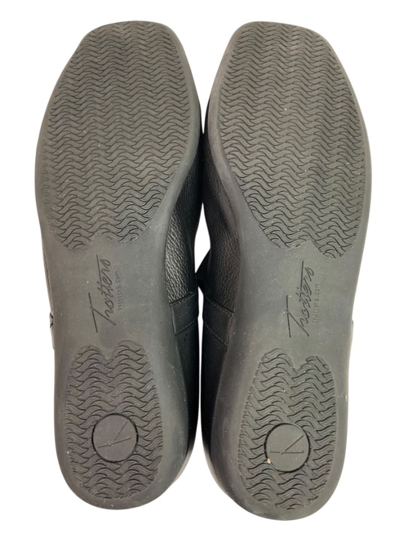 Size 10WW Trotters Extra Wide Womens Black Leather Mary Jane Flat Shoes