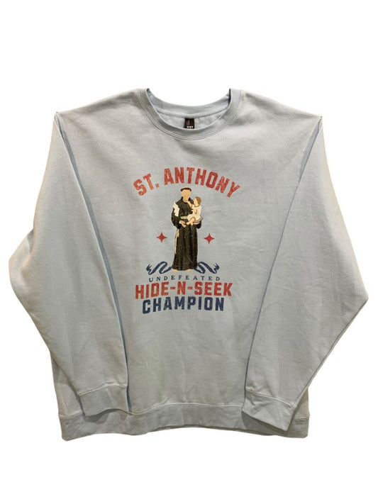 Size 4X Womens Pullover Sweatshirt St Anthony Hide-n-Seek Champion Blue