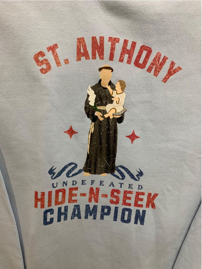 Size 4X Womens Pullover Sweatshirt St Anthony Hide-n-Seek Champion Blue