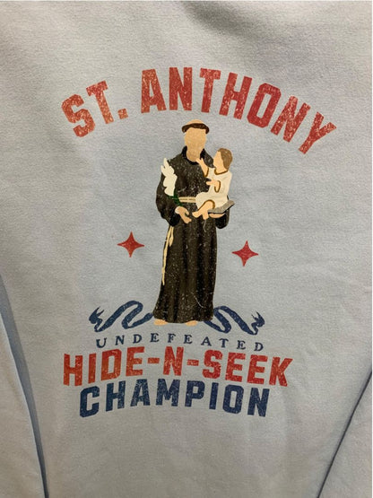 Size 4X Womens Pullover Sweatshirt St Anthony Hide-n-Seek Champion Blue