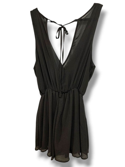 Medium Final Touch Romper Shorts Tie Back Plunge Neckline Flowy