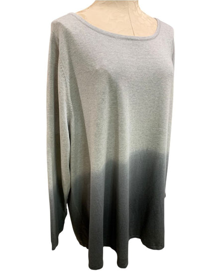 Size 3X Belle by Kim Gravel Womens Gray Ombre Sweater