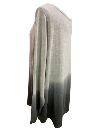 Size 3X Belle by Kim Gravel Womens Gray Ombre Sweater
