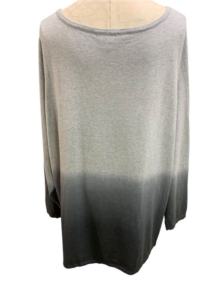Size 3X Belle by Kim Gravel Womens Gray Ombre Sweater