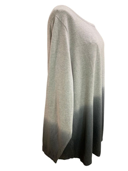 Size 3X Belle by Kim Gravel Womens Gray Ombre Sweater