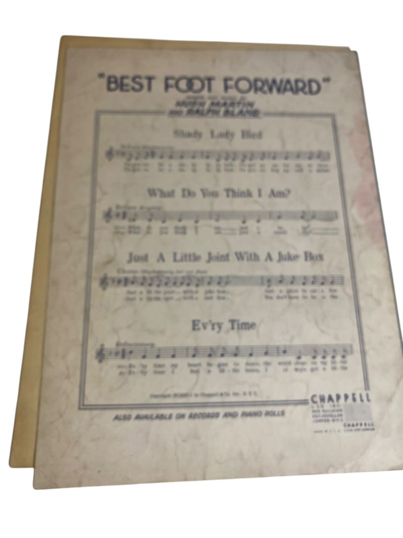 1941 Buckle Down Winsocki Sheet Music Best Foot Forward Martin Blane