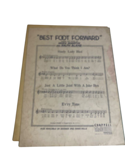 1941 Buckle Down Winsocki Sheet Music Best Foot Forward Martin Blane