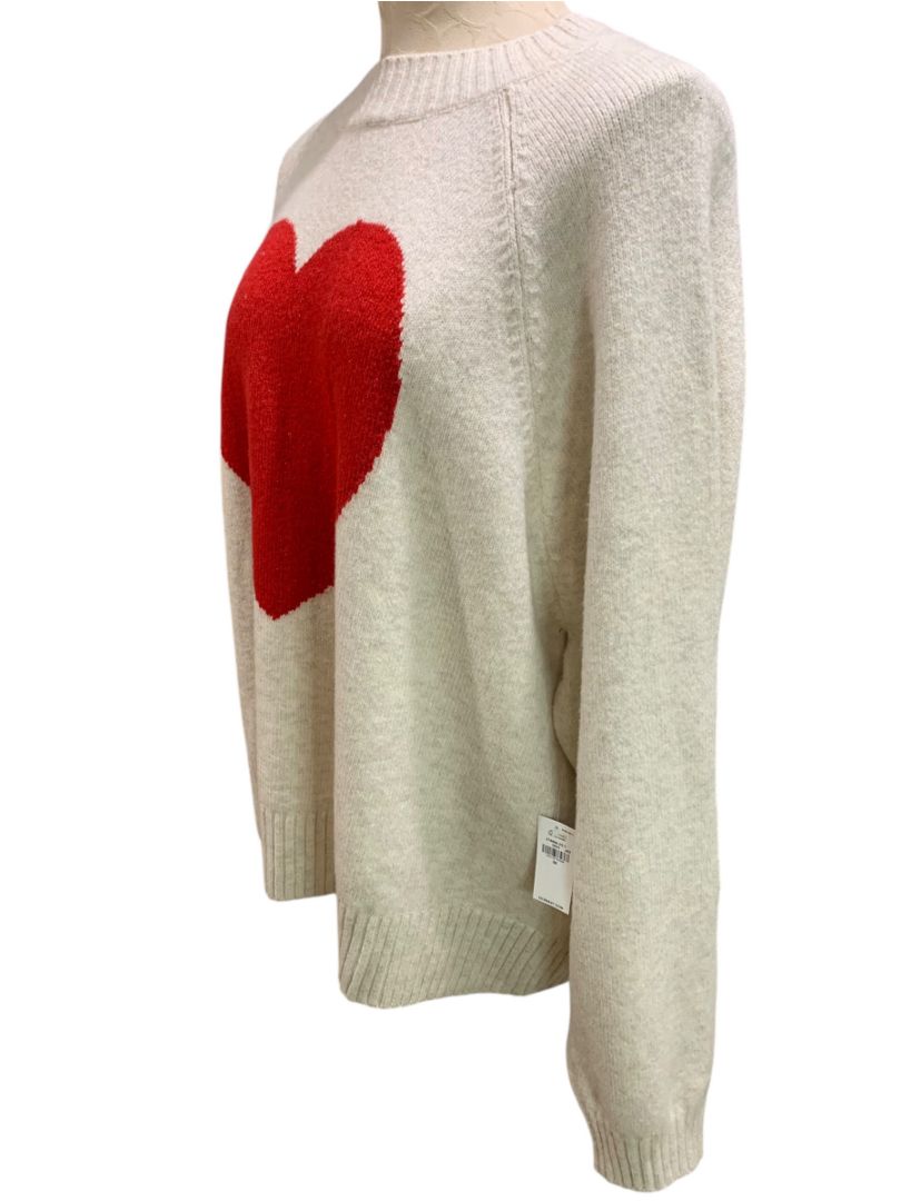 Size 3X Old Navy Womens New Soft Sweater Cream Red Sparkle Heart