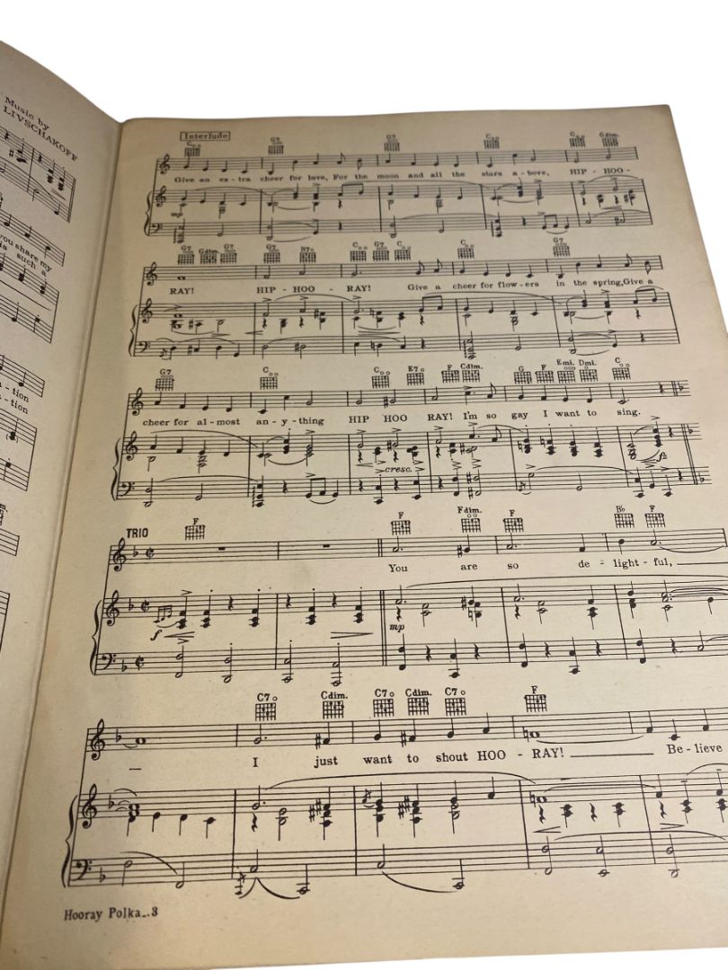 1941 Hoora Polka Sheet Music La Polka Del Aplauso Tomerlin Livschakoff