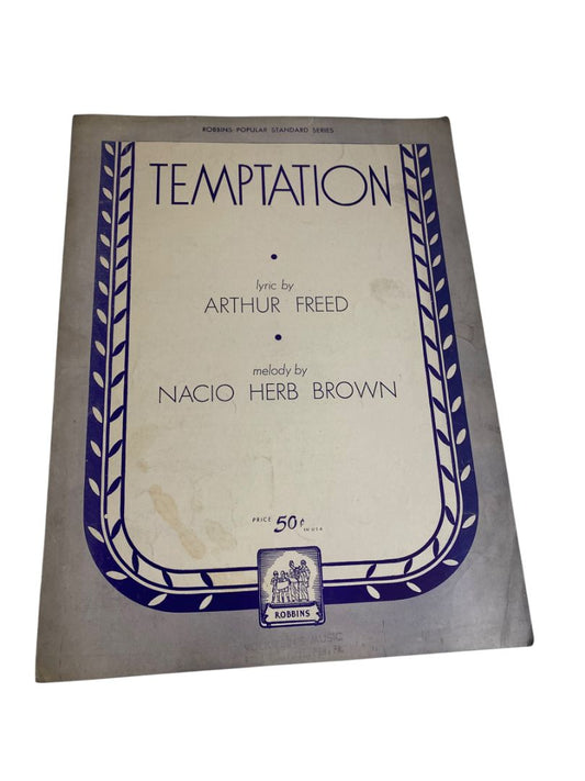 1933 Temptation Sheet Music Arthur Freed Nacio Herb Brown