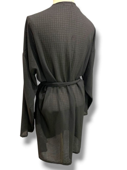 Size 10 PrettyLittleThing Womens Black Short Lightweight Robe Coverup