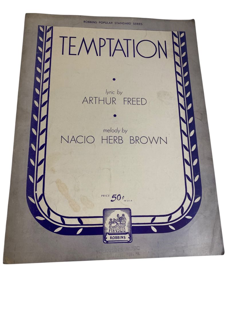 1933 Temptation Sheet Music Arthur Freed Nacio Herb Brown
