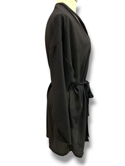 Size 10 PrettyLittleThing Womens Black Short Lightweight Robe Coverup