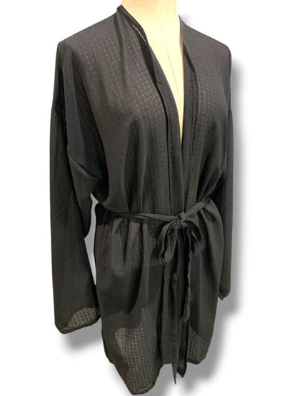 Size 10 PrettyLittleThing Womens Black Short Lightweight Robe Coverup