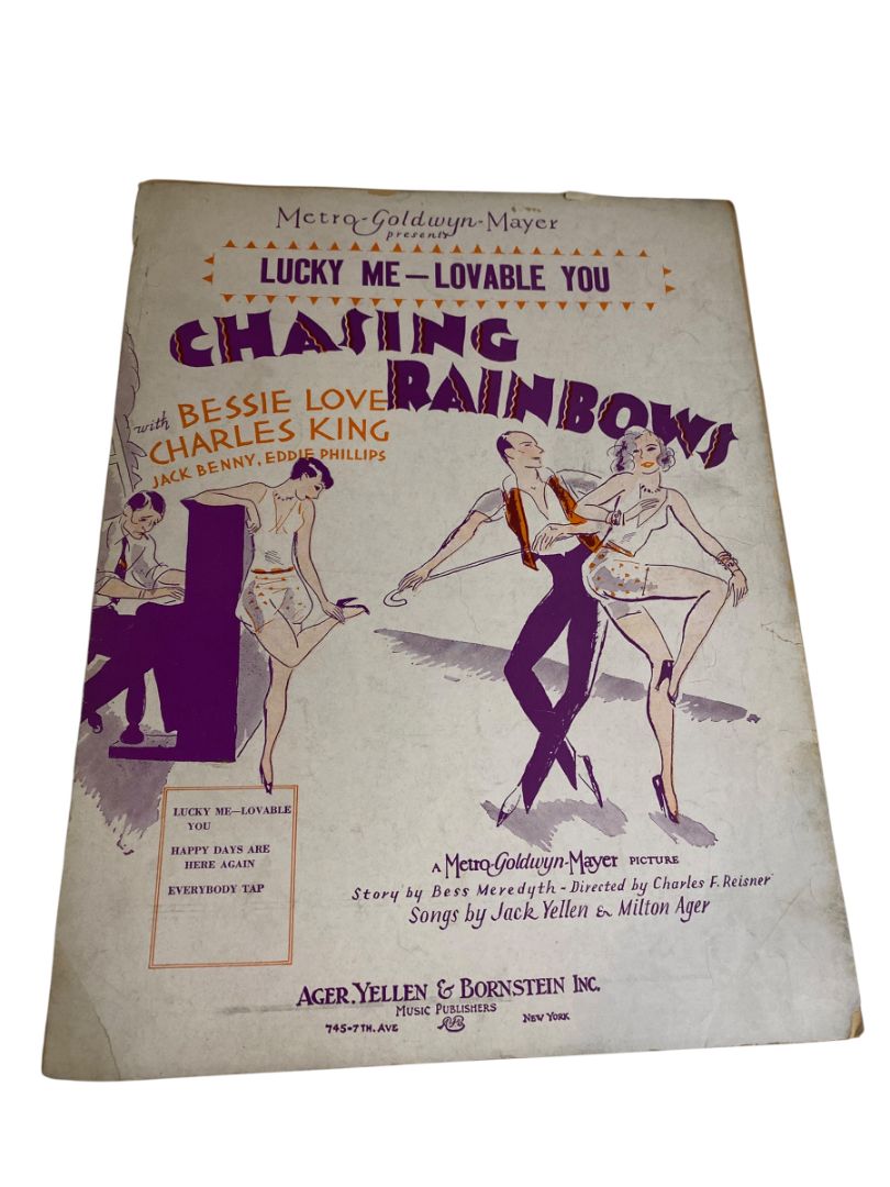 1929 Lucky Me-Lovable You Sheet Music Chasing Rainbows Ager Yellen & Bernstein