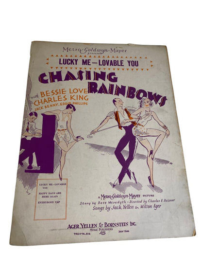 1929 Lucky Me-Lovable You Sheet Music Chasing Rainbows Ager Yellen & Bernstein