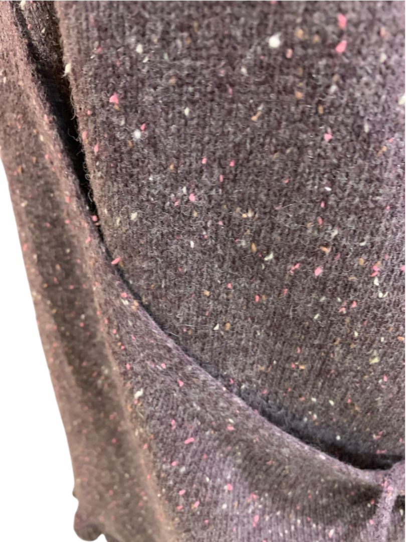 Size XL New York & Co Womens New Flecked Purple Wrap Sweater Wool Blend