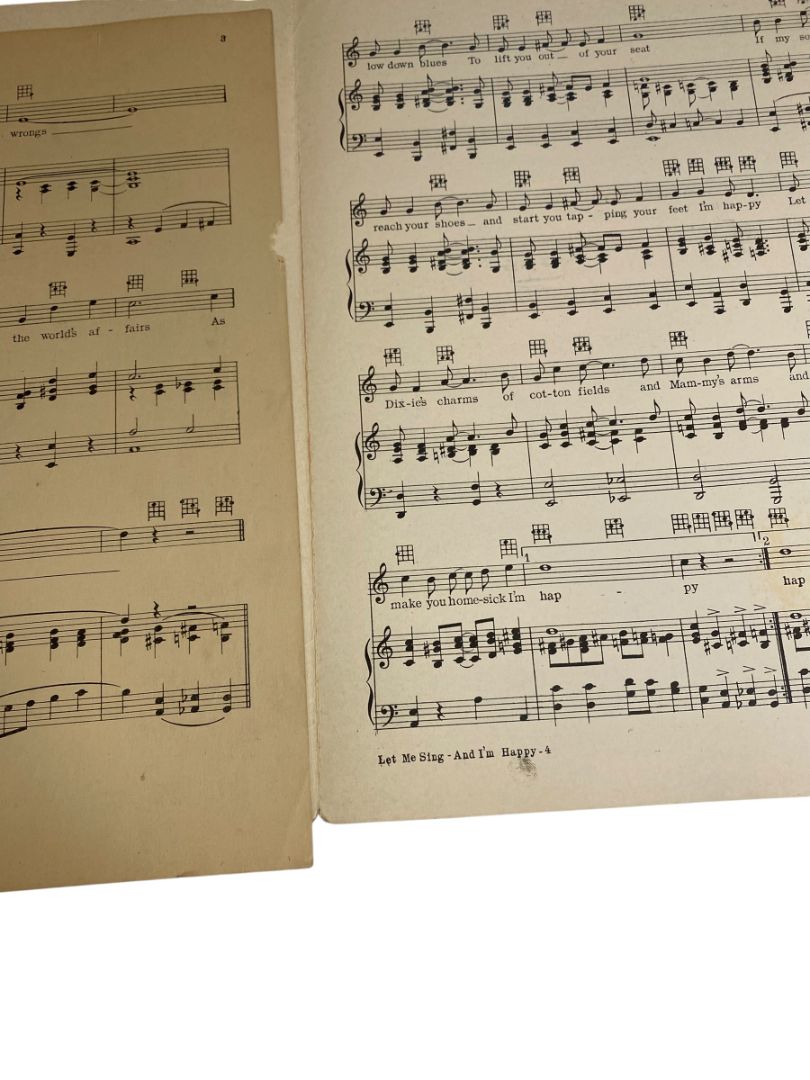 1929 Let Me Sing and I'm Happy Sheet Music Mammy Al Jolson Irving Berlin