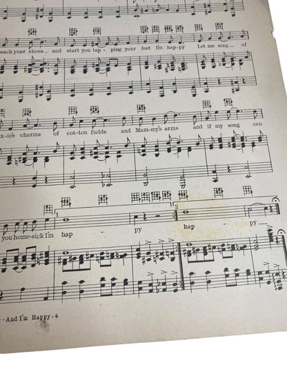 1929 Let Me Sing and I'm Happy Sheet Music Mammy Al Jolson Irving Berlin