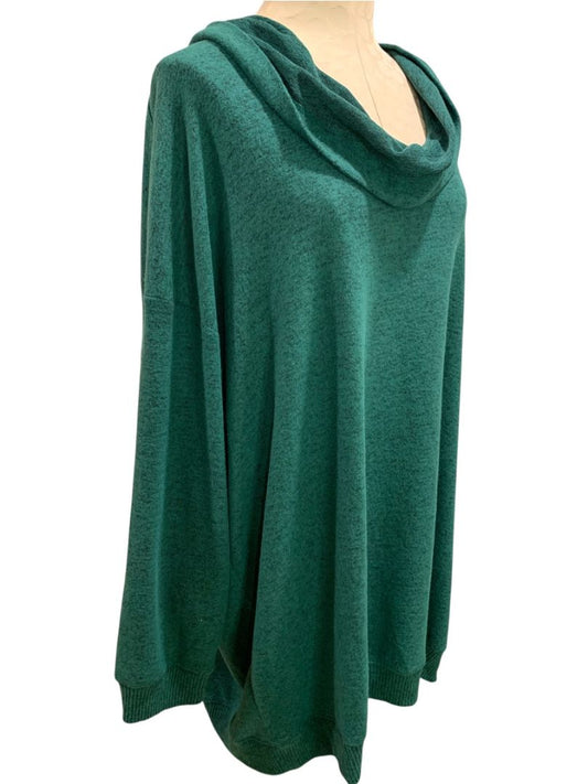 Size 5X (28) torrid Womens Super Soft Cowl Neck Sweater Plush New Emerald Green