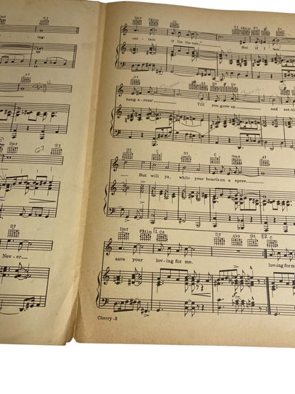 1944 Cherry Sheet Music Ray Gilbert Donald Redman Melody Lane