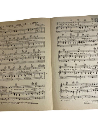 1943 My First Look at Heaven Sheet Music Kurtz Marino Acme Music