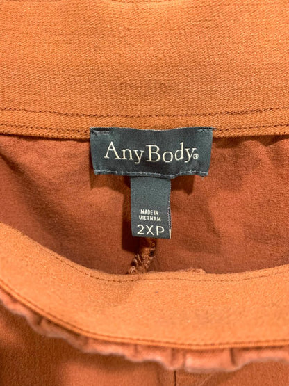2XP Any Body Petite Womens Plus Size Rust Orange Pull On Pants Pockets Crop
