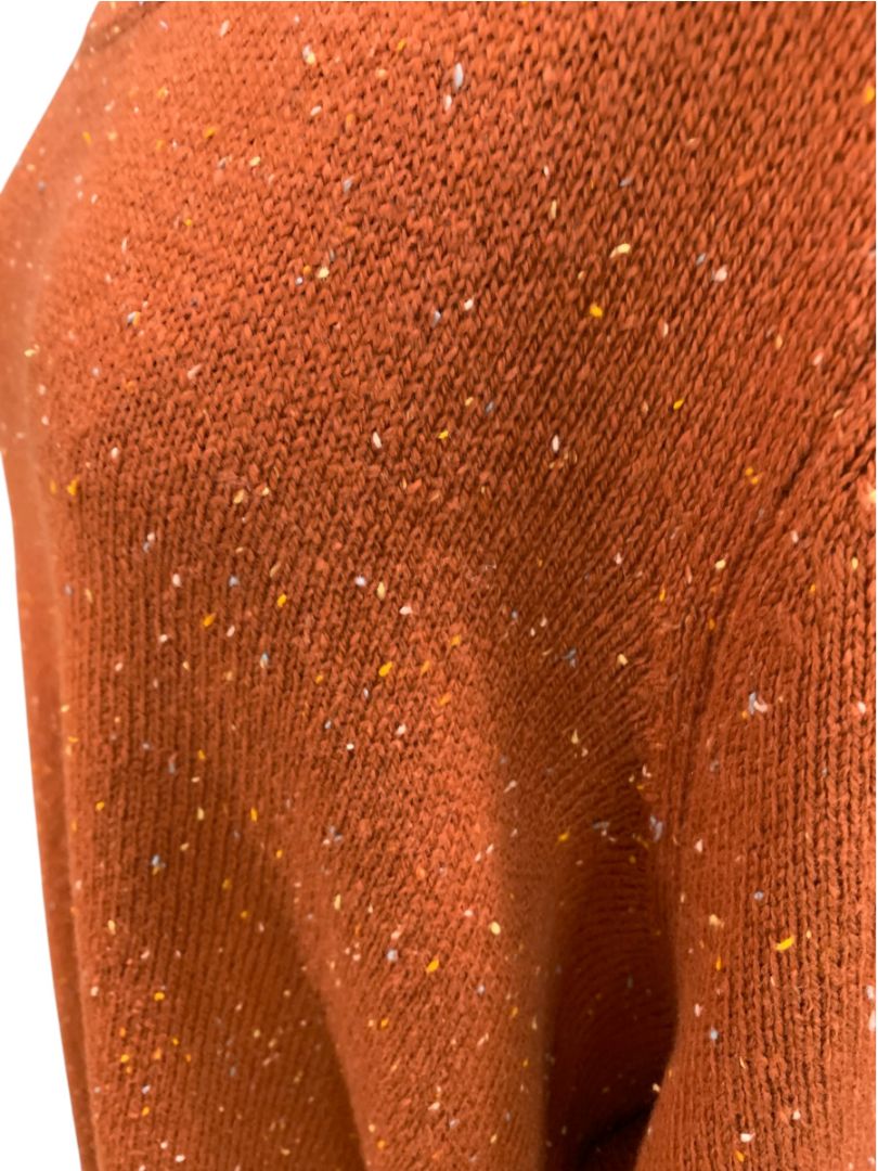 Size 3X Belle by Kim Gravel Womens Rust Orange Flecked Sweater Fall