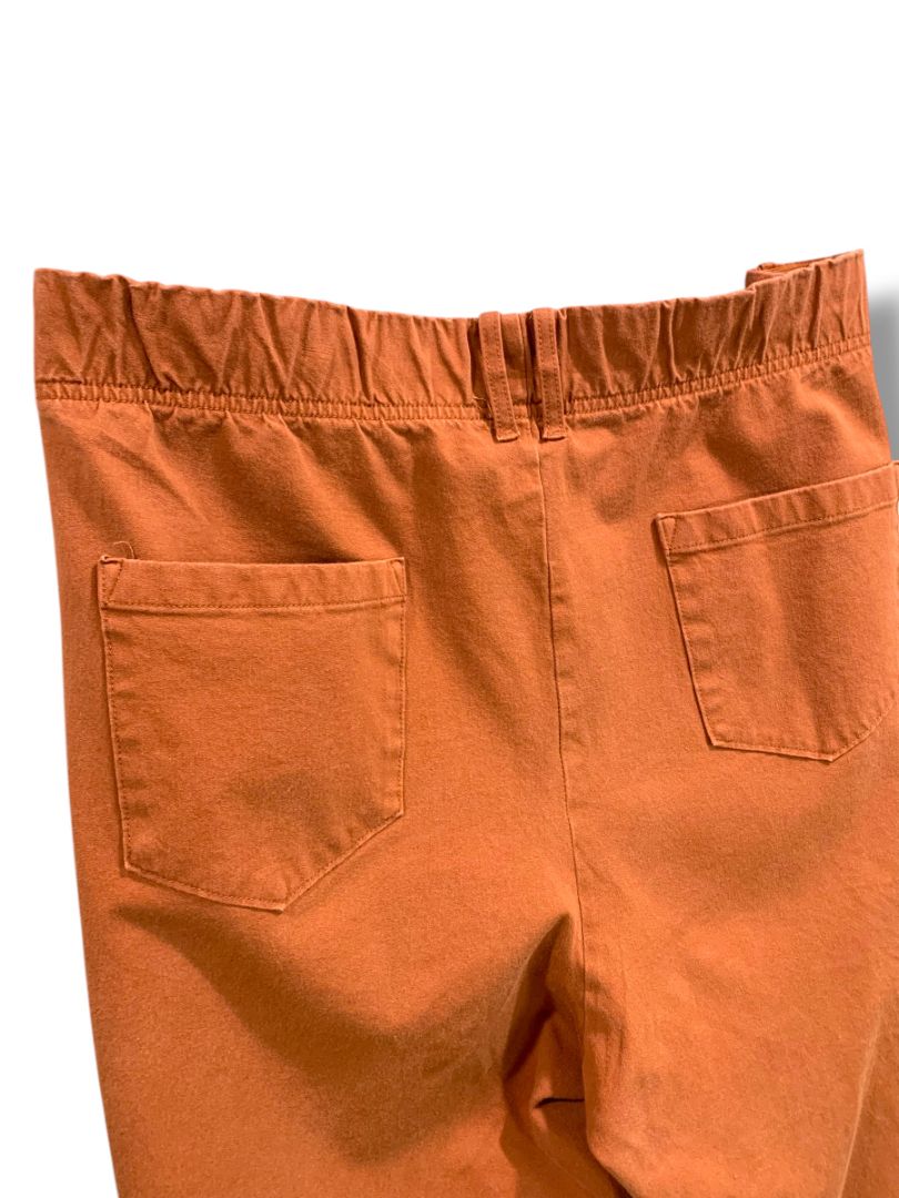 2XP Any Body Petite Womens Plus Size Rust Orange Pull On Pants Pockets Crop