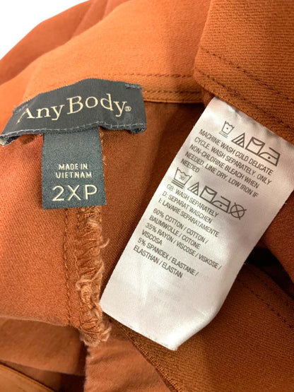 2XP Any Body Petite Womens Plus Size Rust Orange Pull On Pants Pockets Crop