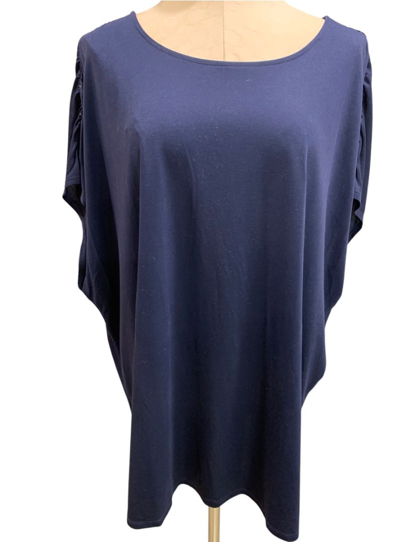 Size 3X Belle by Kim Gravel Womens Navy Blue Tshirt