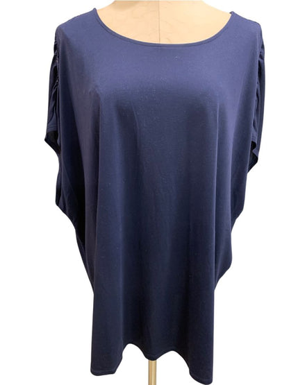 Size 3X Belle by Kim Gravel Womens Navy Blue Tshirt