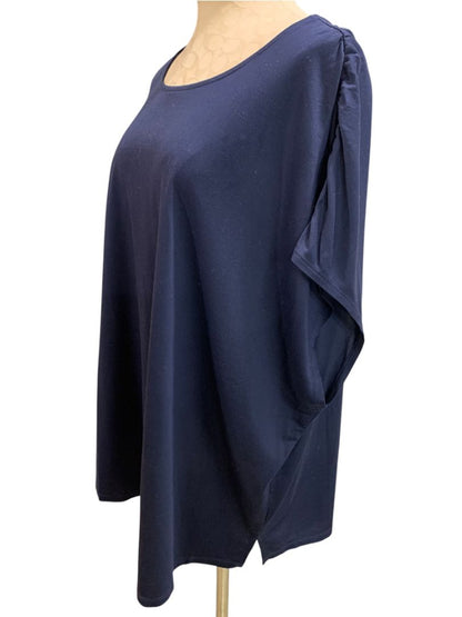 Size 3X Belle by Kim Gravel Womens Navy Blue Tshirt